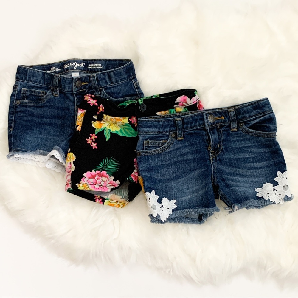 Girls Denim and Cotton Shorts